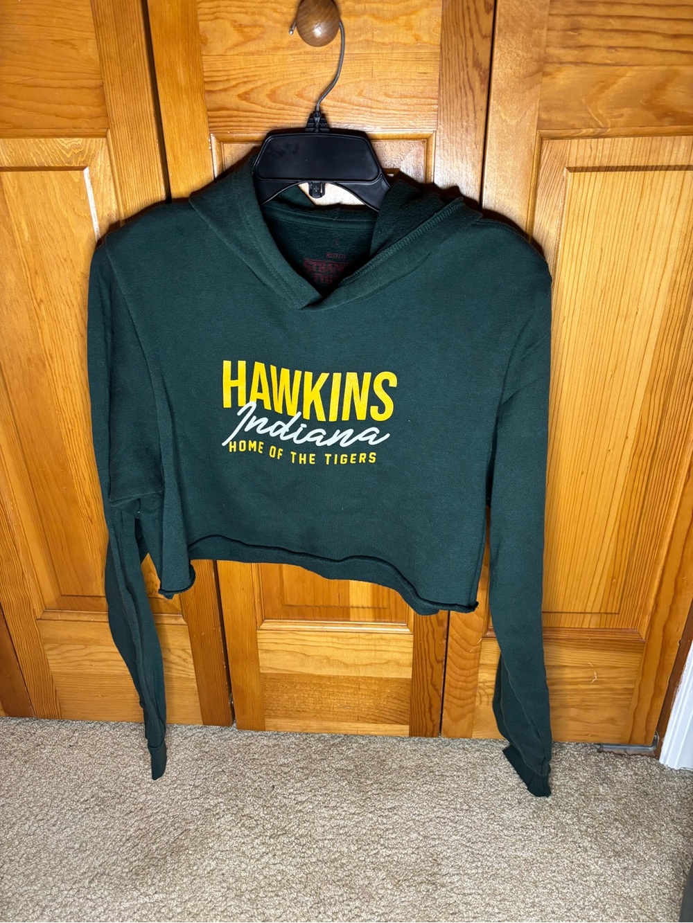 Stranger Things Netflix Dark Green Crewneck Sweatshirt with Yellow Accent